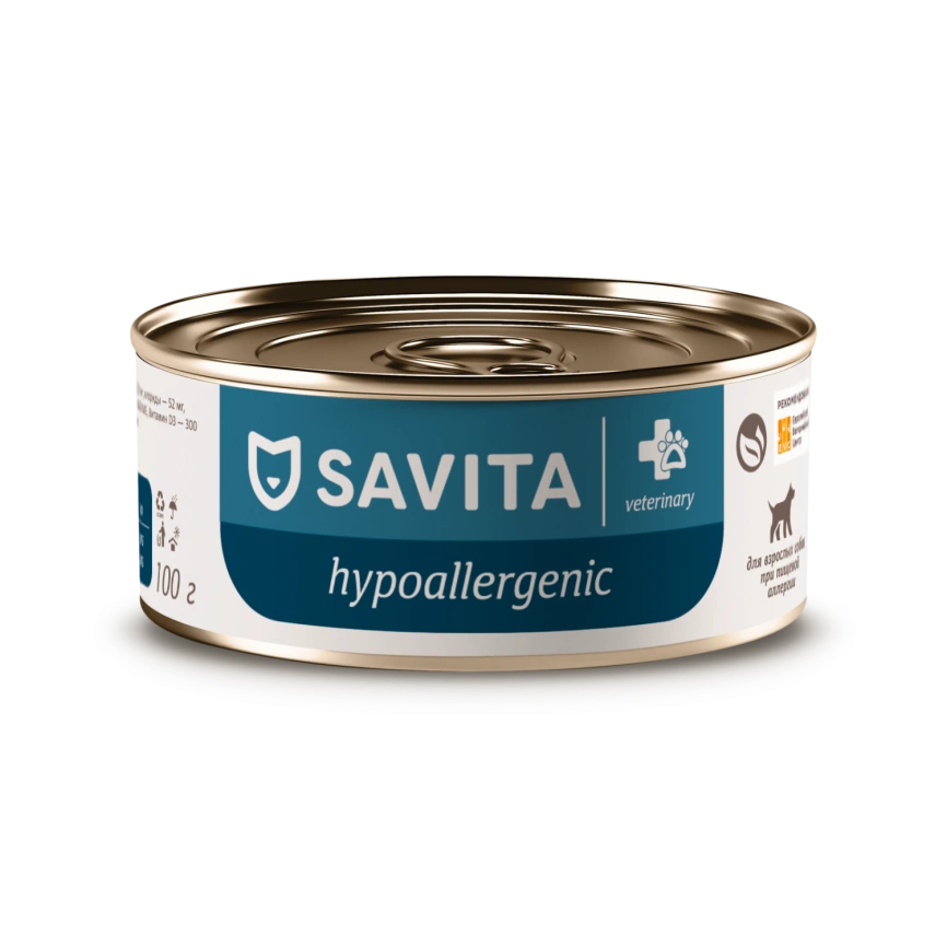Влажный корм SAVITA Preventive Line Hypoallergenic для взрослых собак при пищевой аллергии, 100 г фото 1