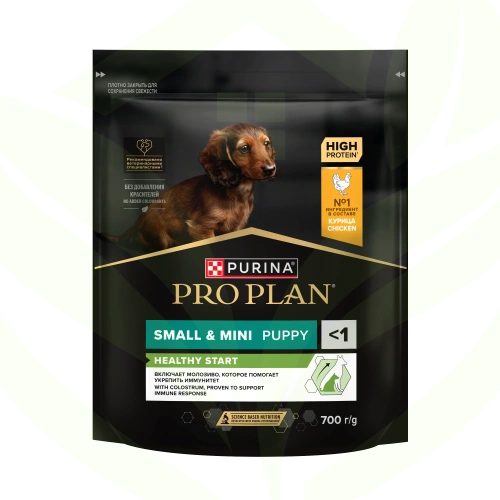 Сухой корм Purina Pro Plan Adult Small & Mini  Puppy Healthy Start для щенков мелких и карликовых пород, курица и рис, 700 г фото 6