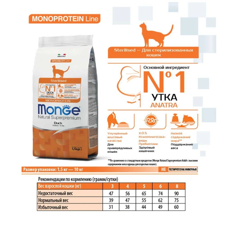 Сухой корм Monge Cat Speciality Line Monoprotein Adult Salmon для взрослых кошек с лососем, 10 кг фото 3