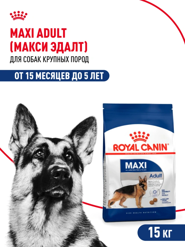 Сухой корм Royal Canin Maxi Adult для собак, 15 кг фото 13