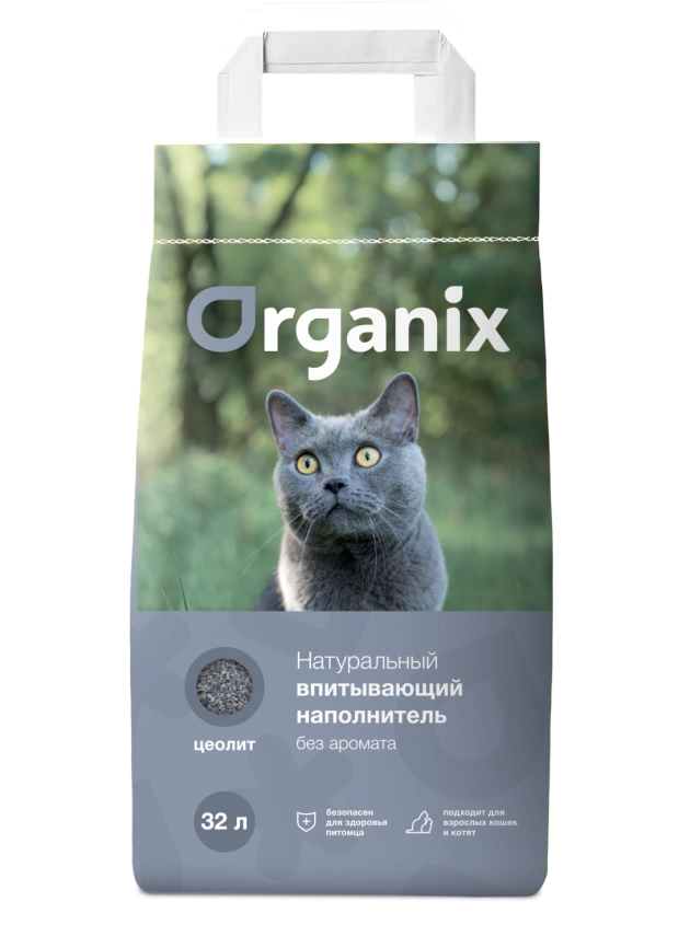 Наполнитель Organix впитывающий для кошачьего туалета, без аромата, 32 л фото 1