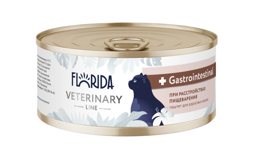 Влажный корм Florida Veterinary диетический Gastrointestinal для взрослых кошек при расстройствах пищеварения, 100 г фото 1