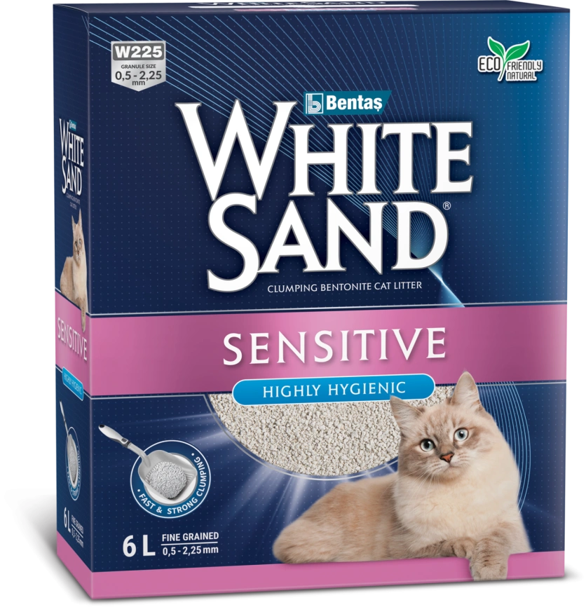 Наполнитель White Sand для кошачьего туалета, комкующийся для чувствительных кошек, без запаха, 6 л фото 1