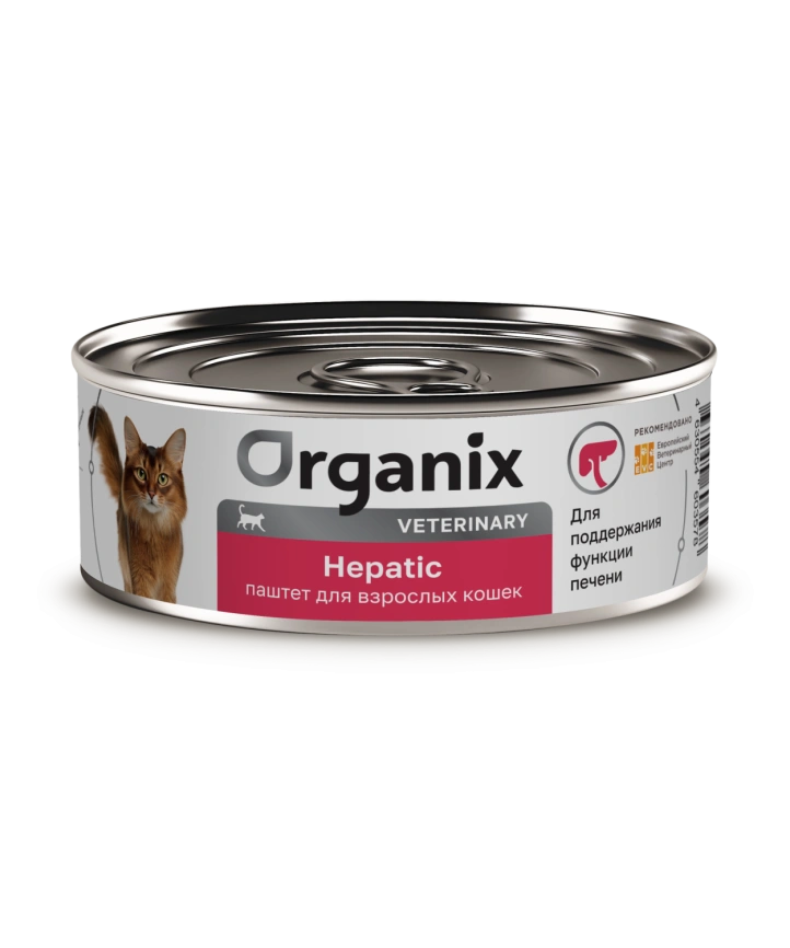 Влажный корм Organix Veterinary Hepatic для взрослых кошек для поддержания функции печени, 100 г фото 1