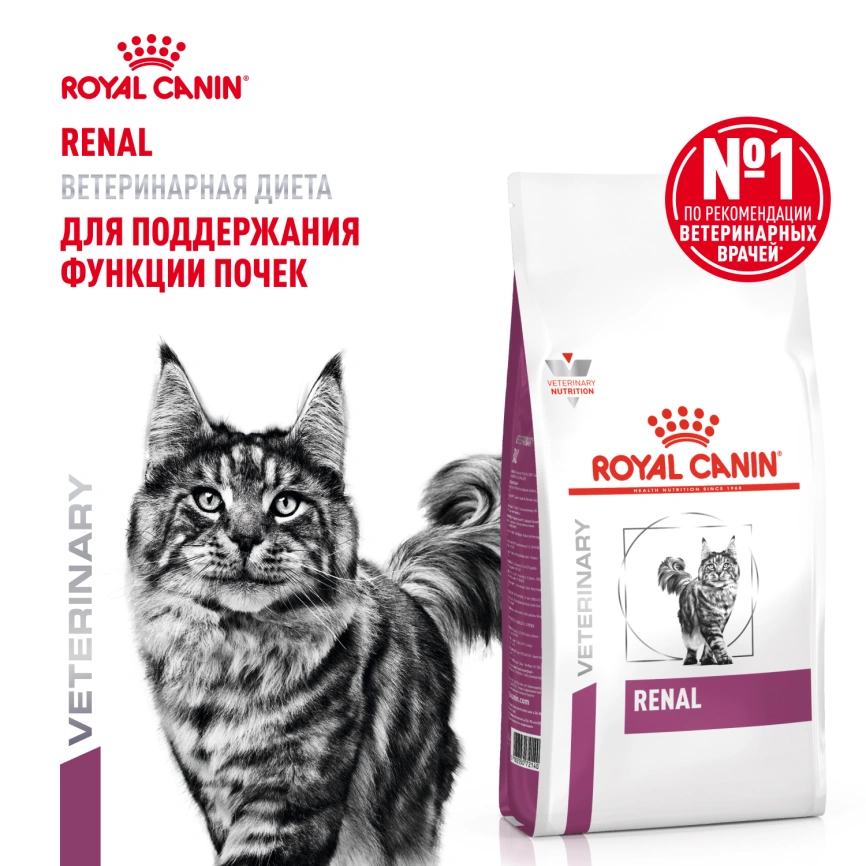 Сухой корм Royal Canin Renal для кошек при заболеваниях почек, 4 кг фото 12