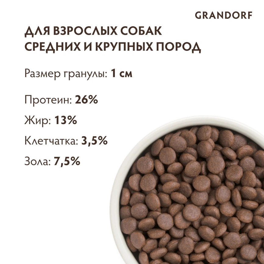 Сухой корм Grandorf Turkey Med & Maxi Индейка для взрослых собак средних и крупных пород, 3 кг фото 9