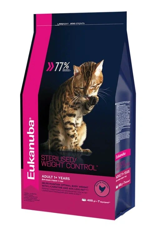 Сухой корм Eukanuba Sterilised для взрослых стерилизованных кошек, 1.5 кг фото 1