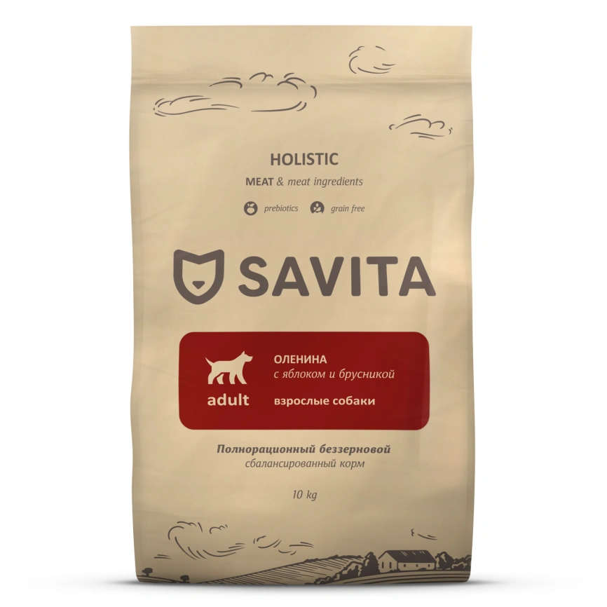 Сухой корм SAVITA Adult для собак с олениной, 10 кг фото 9