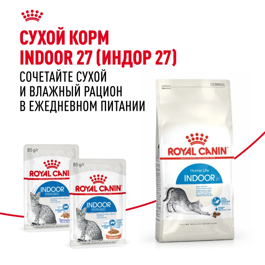 Влажный корм Royal Canin Indoor в желе для кошек, живущих в помещении, пауч, 85 г фото 11
