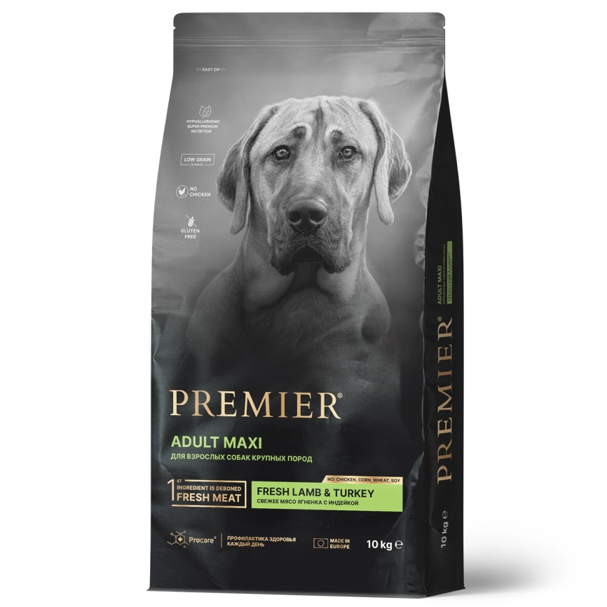 Сухой корм Premier Dog Adult Maxi Lamb &  Turkey для собак крупных пород, с ягненком и индейкой, 10 кг фото 1