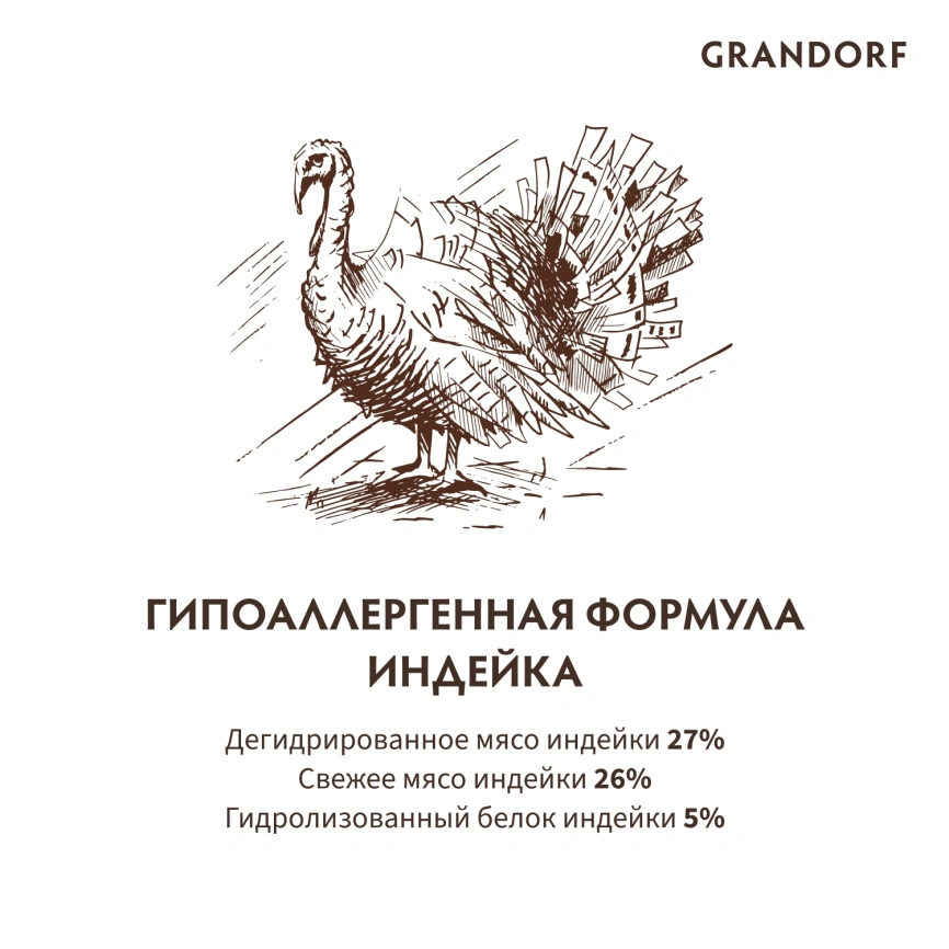Сухой корм Grandorf Turkey Med & Maxi Индейка для взрослых собак средних и крупных пород, 3 кг фото 6