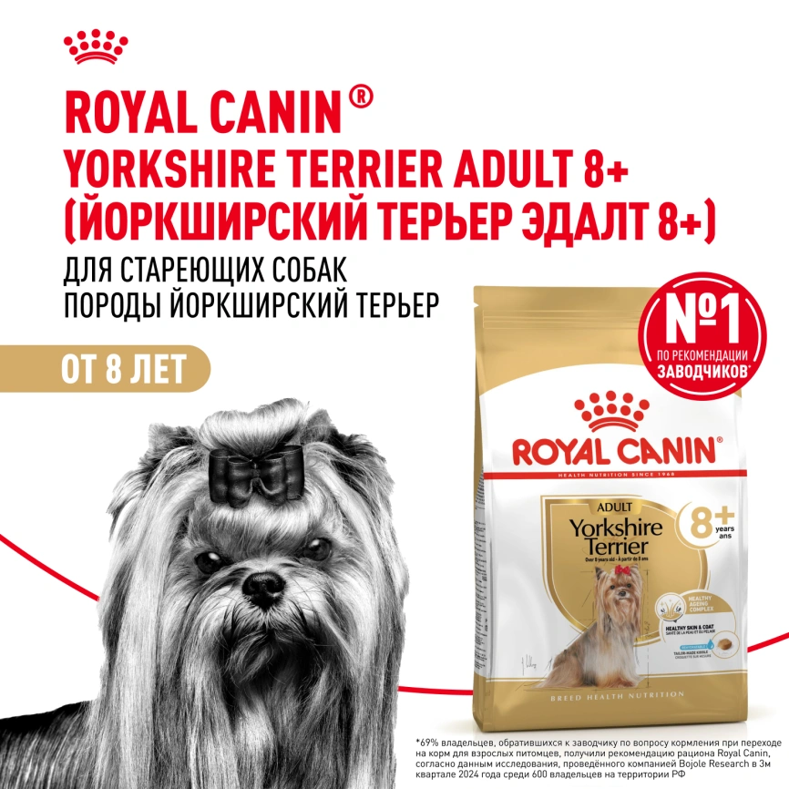 Сухой корм Royal Canin Yorkshire Terrier Adult 8+ для собак породы йоркширский терьер, 500 г фото 14