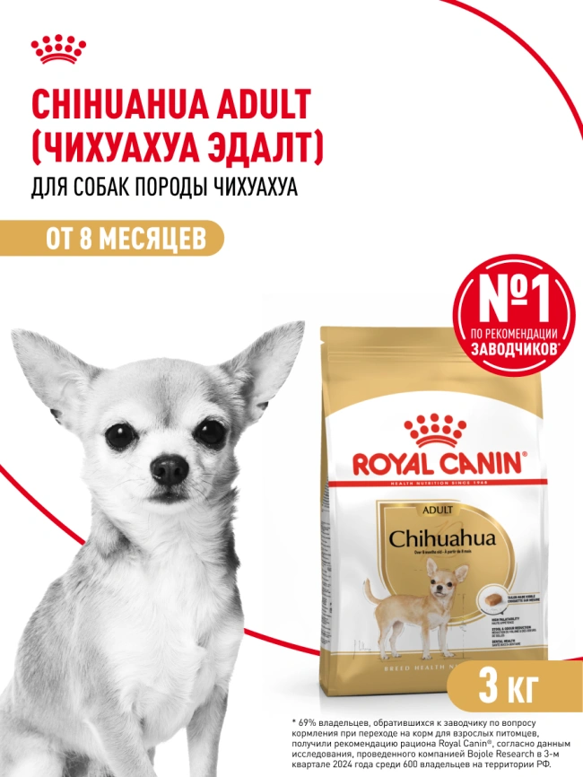 Сухой корм Royal Canin Chihuahua Adult для собак породы чихуахуа, 3 кг фото 17