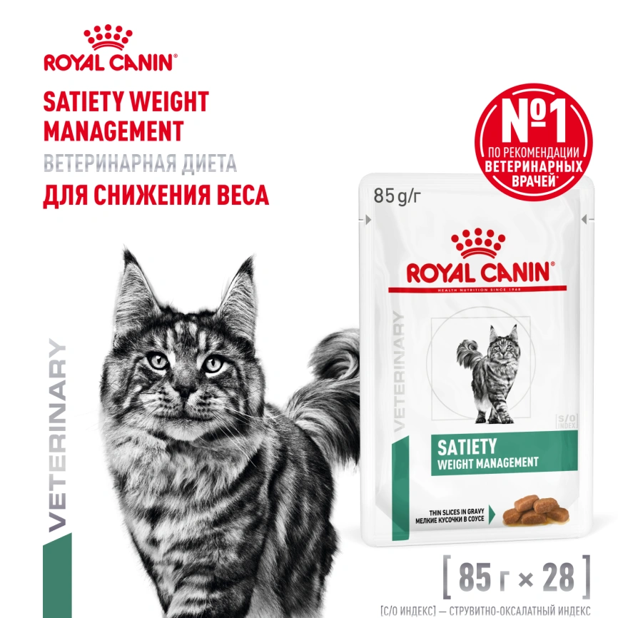 Влажный корм Royal Canin Satiety Weight Management в соусе для кошек при избыточном весе, пауч, 85 г фото 12