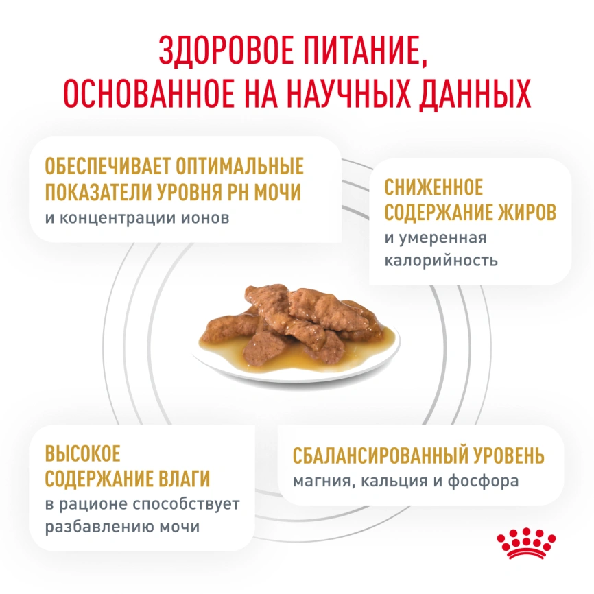 Влажный корм Royal Canin Urinary S/O Moderate Calorie в соусе для кошек при мочекаменной болезни, пауч, 85 г фото 4