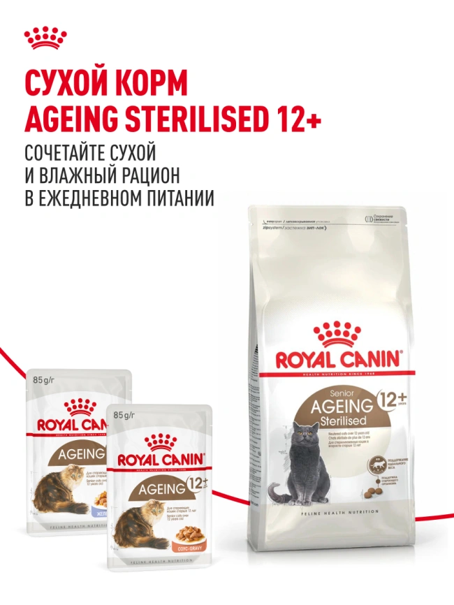 Влажный корм Royal Canin Ageing 12+ в соусе для стареющих кошек старше 12 лет, пауч, 85 г фото 14