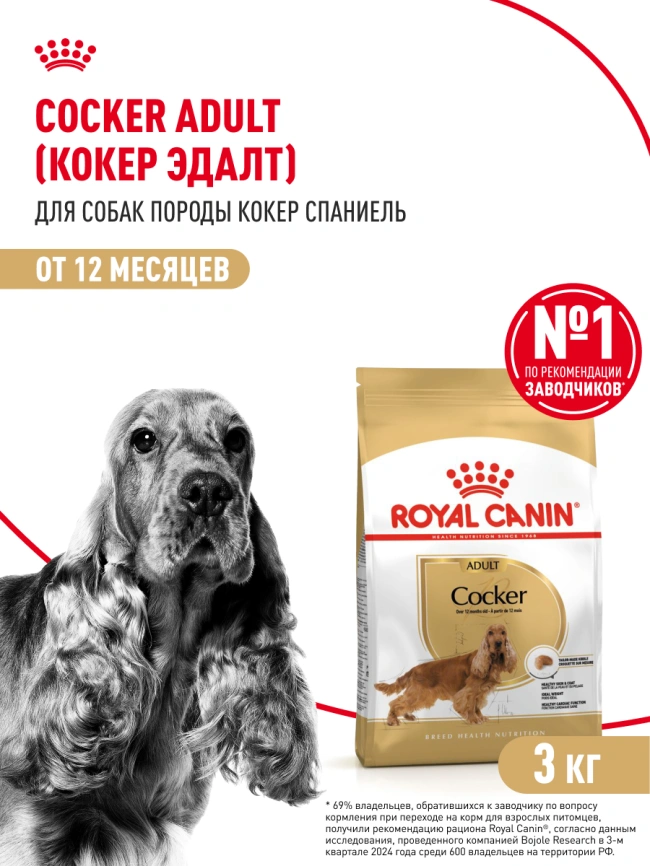 Сухой корм Royal Canin Cocker Adult для собак породы кокер-спаниель, 3 кг фото 13