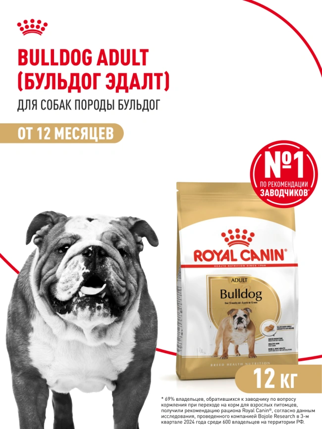 Сухой корм Royal Canin Bulldog Adult для собак породы английский бульдог, 12 кг фото 13